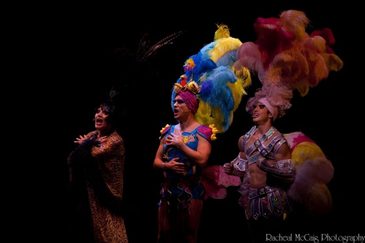 Tony Sheldon (Bernadette), Will Swenson (Tick/Mitzi) and Nick Adams (Adam/Felicia) at 